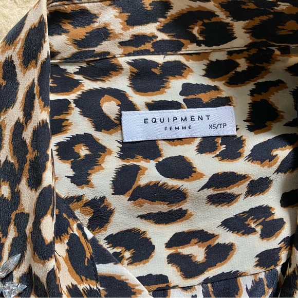 Equipment Leopard Print Crystal Button Down Shirt - Picture 6 of 7